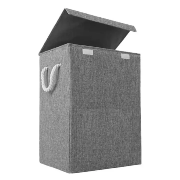 Fabric Laundry Basket with Lid & Handles – Storage Box