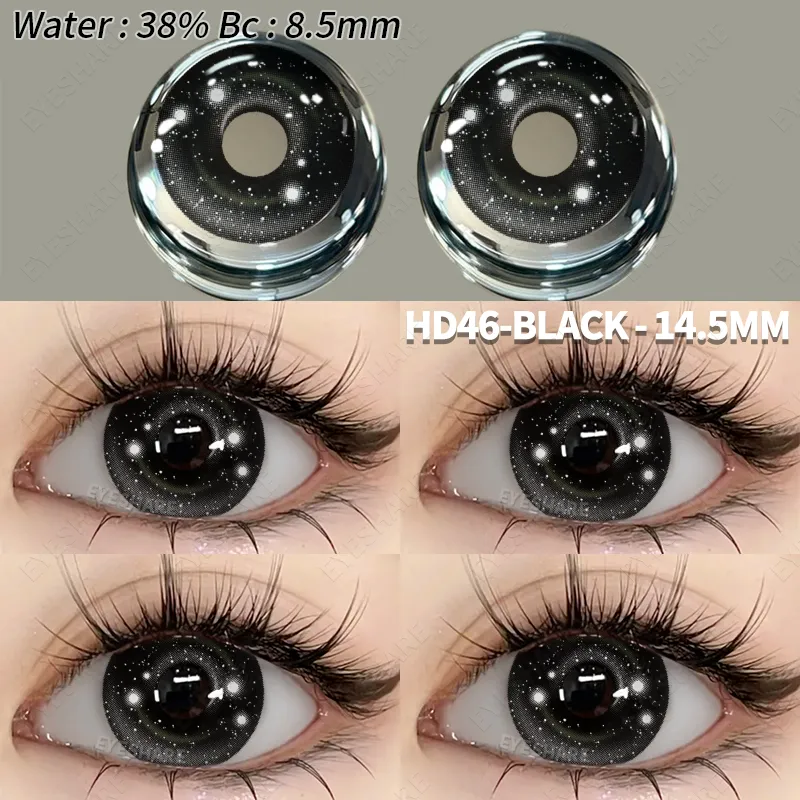 Eyeshare Fashion Colored Contact Lenses - Cosplay & Halloween (1 Pair, White/Black)