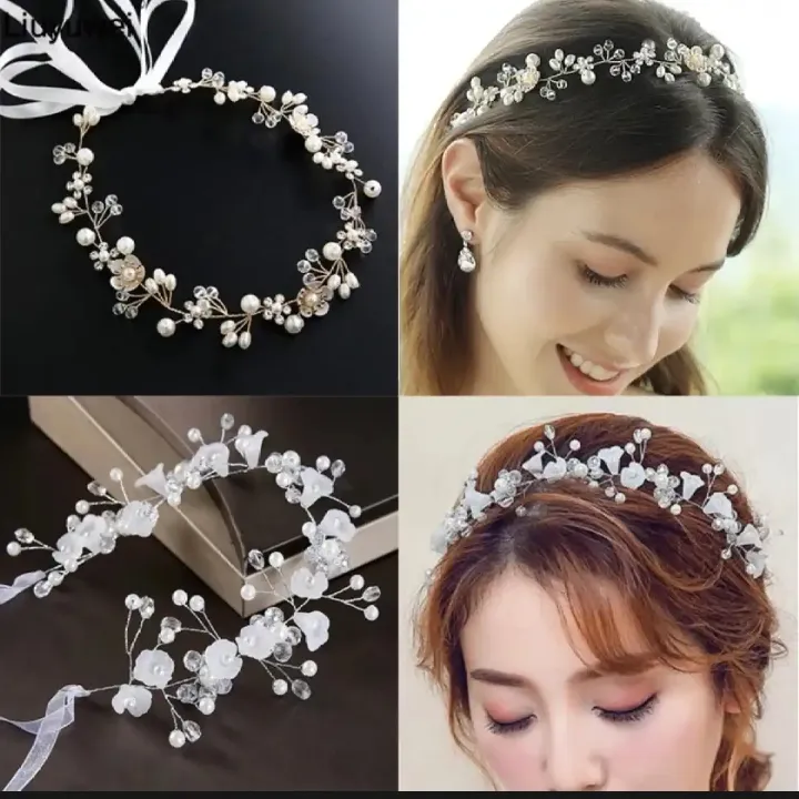 Flower Headband Ribbon Crown for Women & Girls