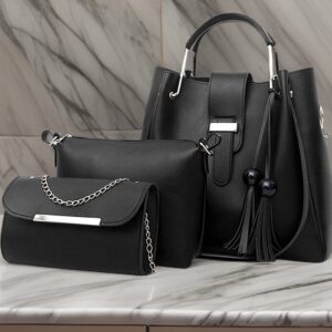 Luxury 3-Piece Handbag Set - Stylish PU Leather Bags