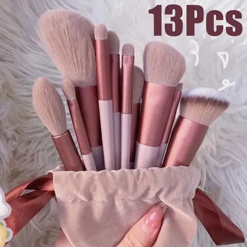 13-Piece Makeup Brush Set - Soft Bristles for Powder, Eyeshadow, Concealer & More