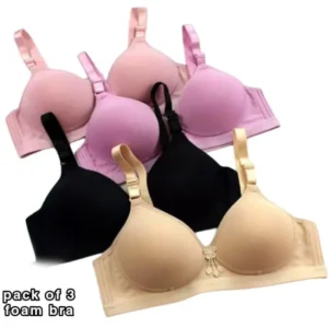 Pack of 3 Soft Foam Padded Bras for Women & Girls