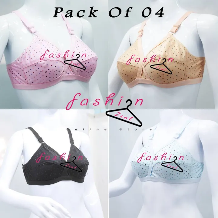 Pack of 4 Multi-Color Printed Bras for Girls